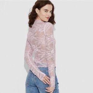 Women's Long Sleeve Lace Sequin Top